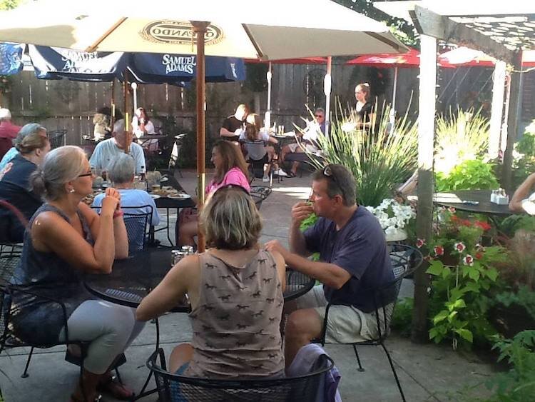 On a nice day, Scotti's back patio often is more crowded than the indoor dining area.