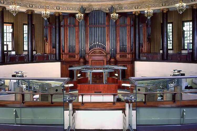 Interior of the former First Church of Christ, Scientist