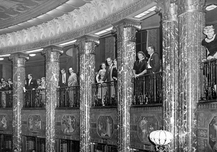 Orchestra Season Opener, 1957 Spectators at the Cleveland Orchestra's season opening performance in 1957.