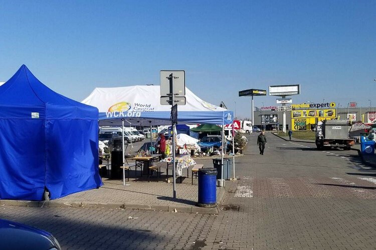 World Central Kitchen tents in Poland