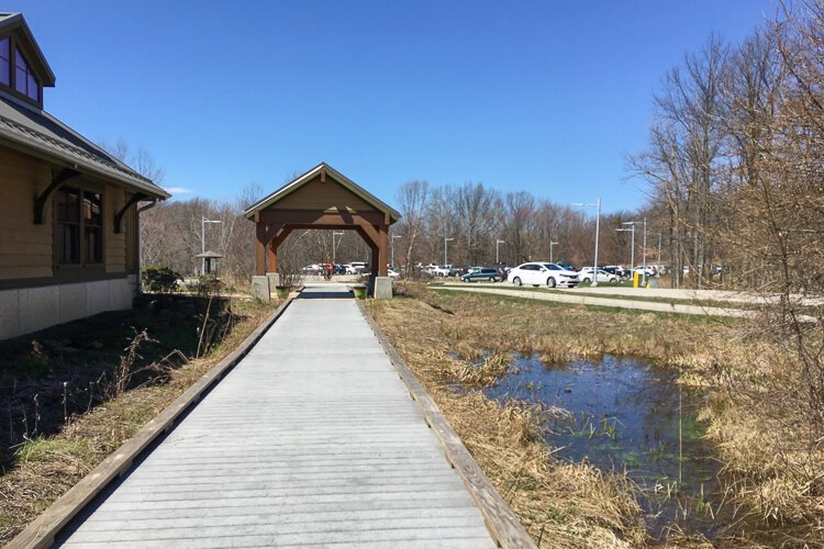 Boardwalk and portico, Watershed Stewardship Center.