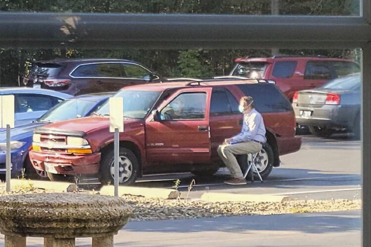 Stephen C Blonder Adams Hospice Portable chair visit