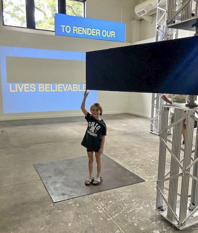 <span class="content-image-text">Cece Maurer, daughter of local architect Chris Maurer at FRONT PNC Exhibition Hub at Transformer Station.</span>