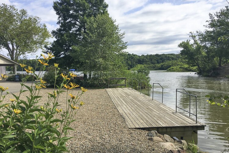 Dock adjacent to the Hinckley Lake Boathouse.