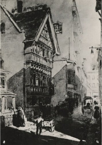 Painting of Hermit Club building on E. 3rd St.