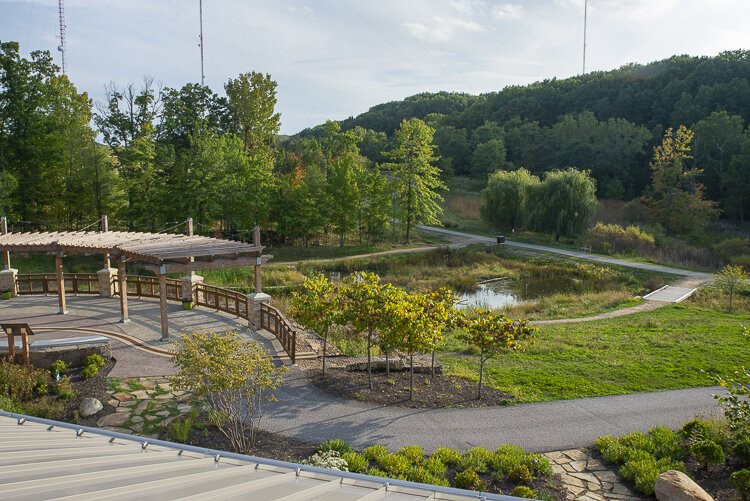 The Watershed Stewardship Center is home to more than 60 examples of applied storm water treatment practice, all of which collect rainwater and guide it through a more natural route back to Mother Nature
