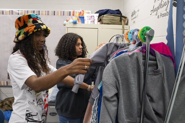 In the PEARLS resource closets, girls can shop for items that make them feel more confident. They carry shoes, clothes, hygiene products, jewelry, and purses