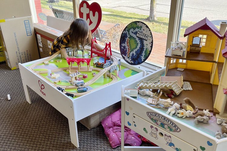 In addition to two play tables, Reese always has other toys out that encourage open-ended play
