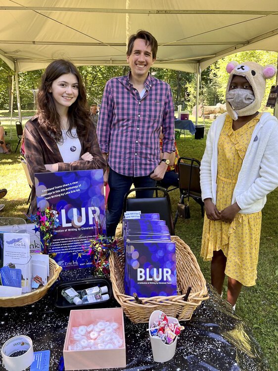 <span class="content-image-text">Teacher/Advisor: Aaron Babcock with editors, Jackie and Karley</span>