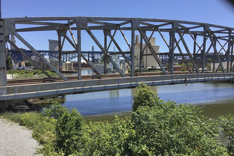 View from the south end of Wendy's Way pedestrian bridge.