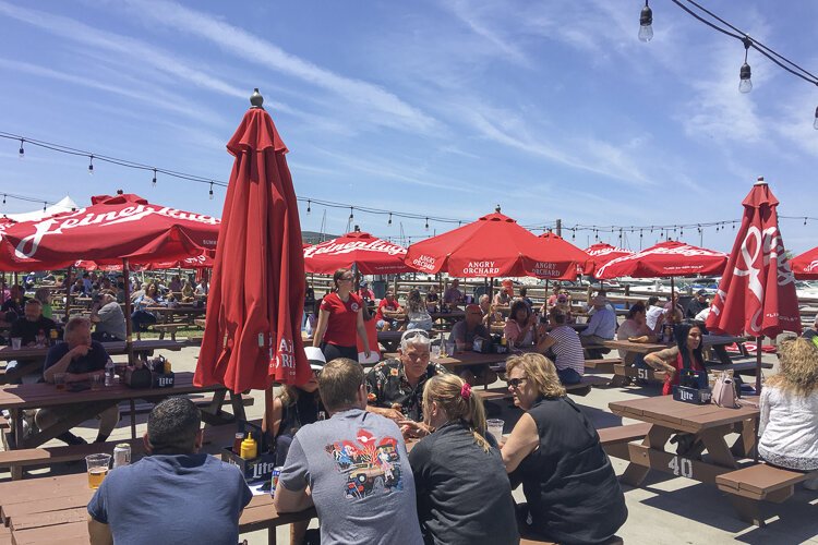 Taking a break at Whiskey Island Whiskey Island Still & Eatery.