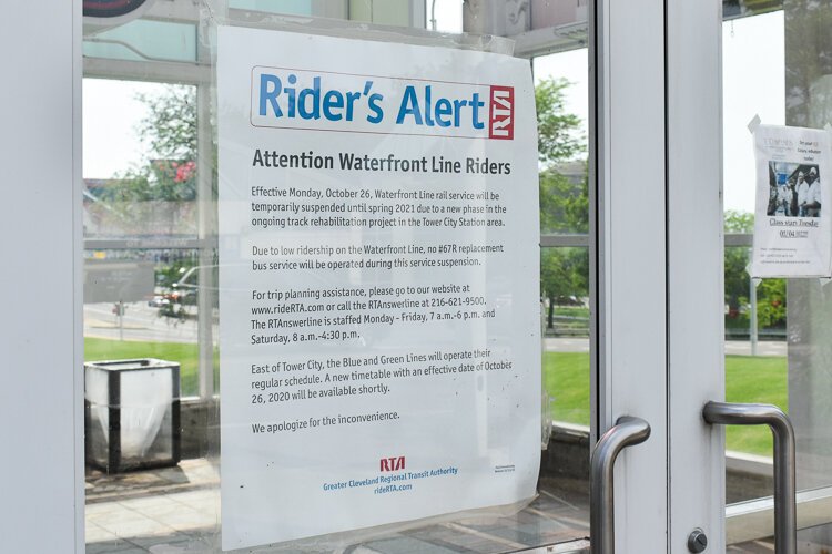 <span class="content-image-text">The Greater Cleveland RTA’s Blue Line waterfront stop has been closed since 2020, and won’t reopen until sometime in 2023.</span>