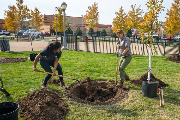 <span class="content-image-text">A recent Holden Forest & Garden tree planting in East Cleveland for the Cuyahoga Metropolitan Housin</span>