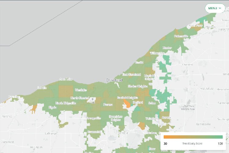 <span class="content-image-text">Tree Equity Score map for Cleveland, Ohio</span>