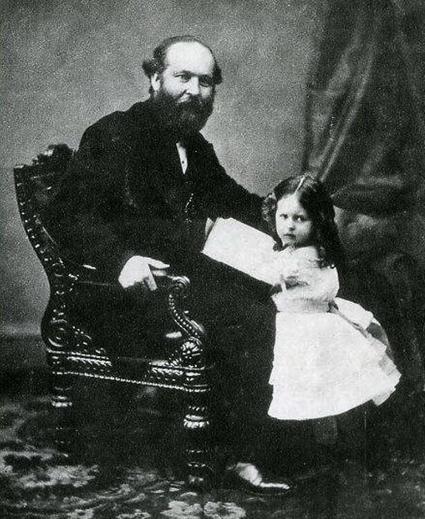 President James A. Garfield and his daughter Mary (Mollie) Garfield Stanley-Brown taken in 1870.