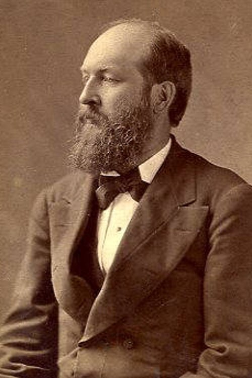 Portrait photograph of James A. Garfield made at Ryder Studio, 239 Superior Street, Cleveland Ohio, taken between 1872 and 1881.