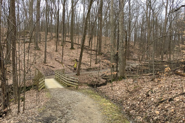 The beautiful terrain is easier to see through the bare trees of winter.