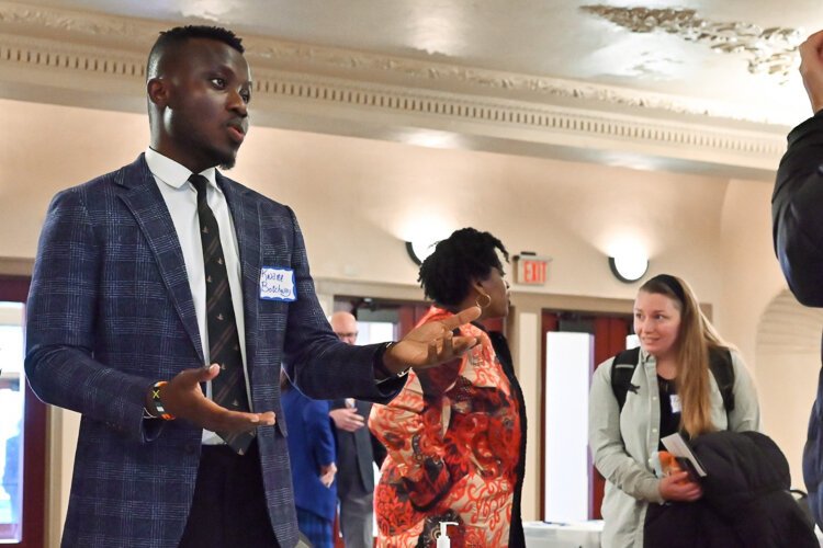 Kwame engaging with community stakeholders