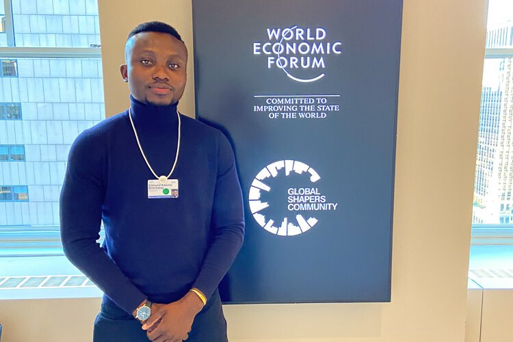 Kwame at The World Economic Forum Curators Meeting- Rockefeller Plaza, New York