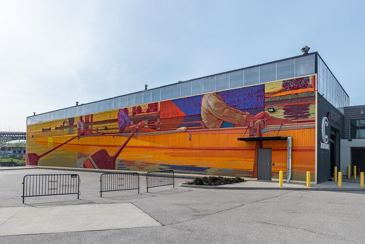 Pat Perry’s finished mural at The Foundry