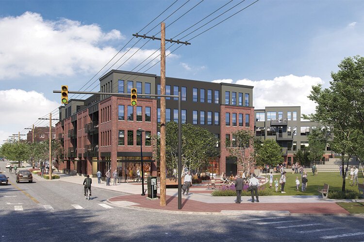 Cedar Lee Meadowbrook activity green space from Best Gyros