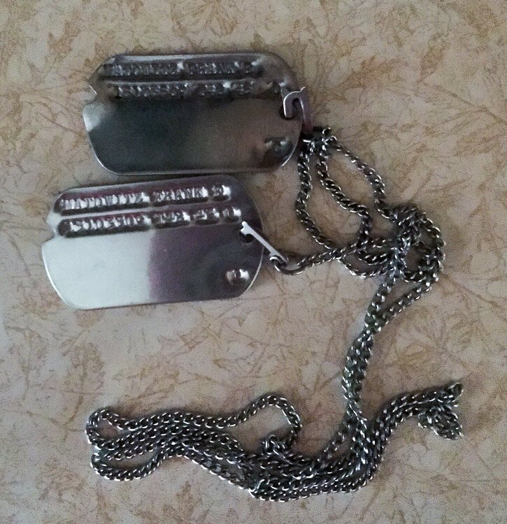 Frank Matowitz’s dog tags