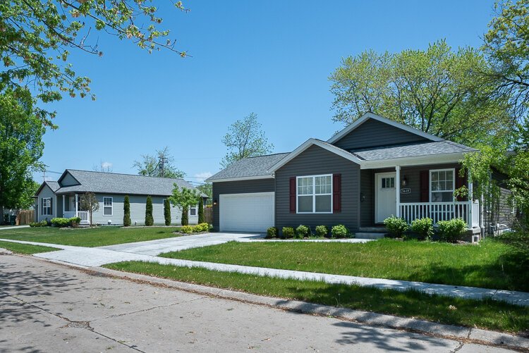 Cuyahoga County Land Bank—finished two modular houses on three vacant Jefferson Avenue lots last year in Maple Heights