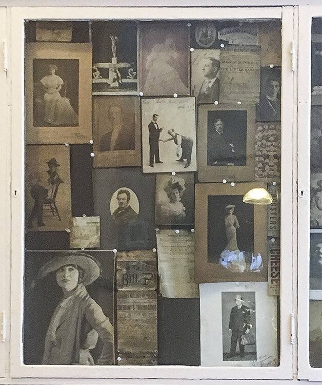 Autographed photos of entertainers like John Barrymore, W.C. Fields, George M. Cohan, Lillian Russell, Fanny Brice, and a host of others who visited Otto Moser’s.