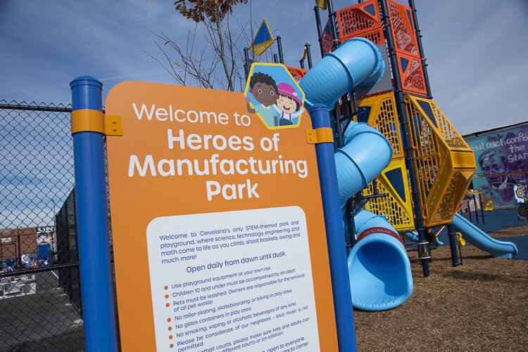 The STEM playground designed with the Great Lakes Science Center and Cleveland Metroparks