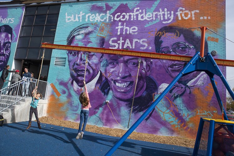 The STEM playground designed with the Great Lakes Science Center and Cleveland Metroparks