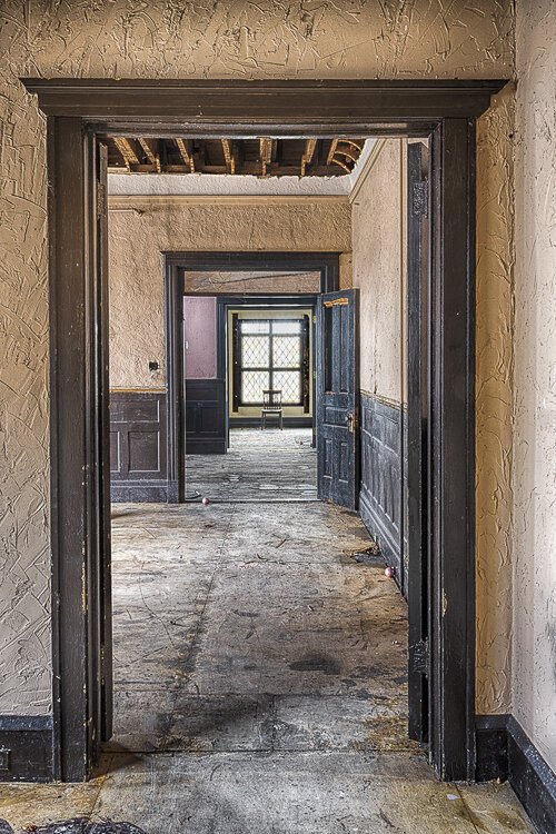 Interior of the Allen-Sullivan house in 2020 before demolition in 2021