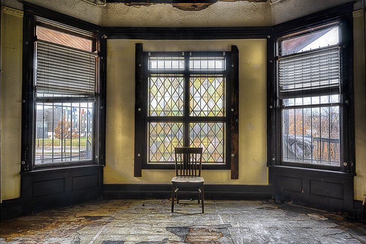 Interior of the Allen-Sullivan house in 2020 before demolition in 2021