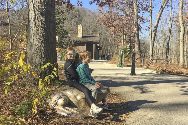How many kids fit on a giant frog? Two!