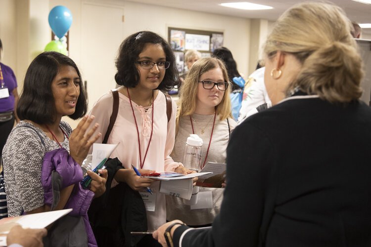 Students and employers experiencing a past IT Careers Expo during Greater Cleveland Partnership’s Tech