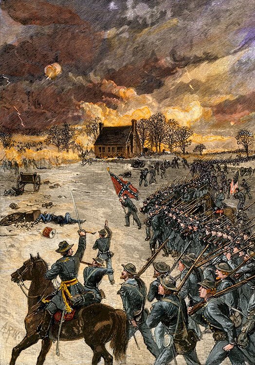 <span class="content-image-text">Gen. Stonewall Jackson's attack at the Battle of Chancellorsville, Virginia, May 2, 1863</span>