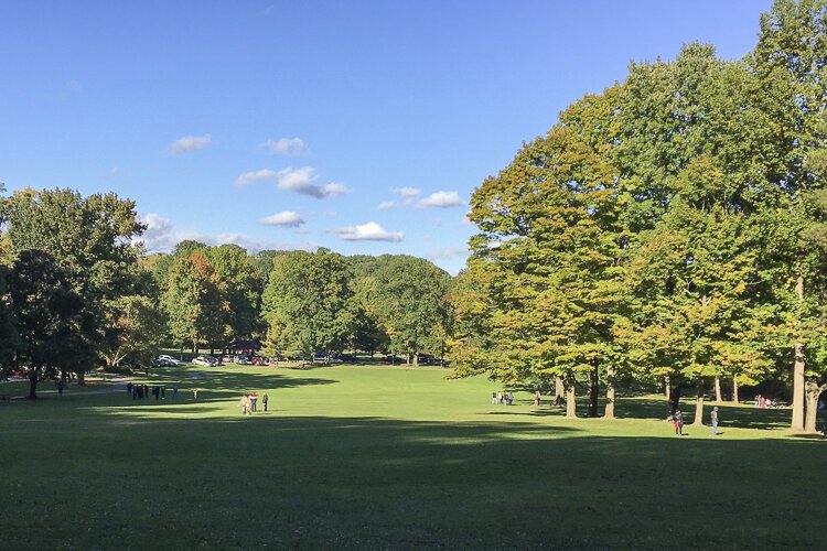 The expansive lawn in front of Squire's Castl