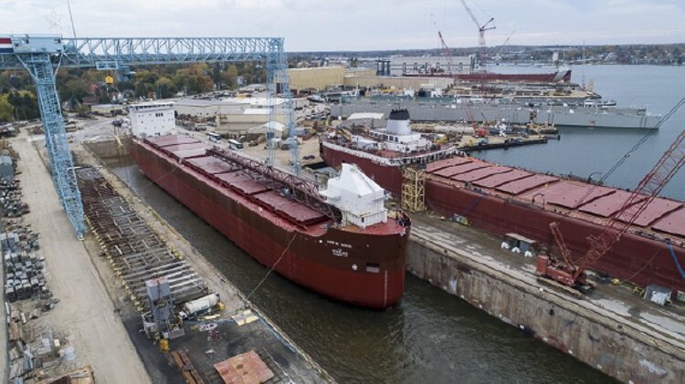 Interlake’s MV Mark W. Barker, the first new cargo vessel built on the Great Lakes in 41 years.