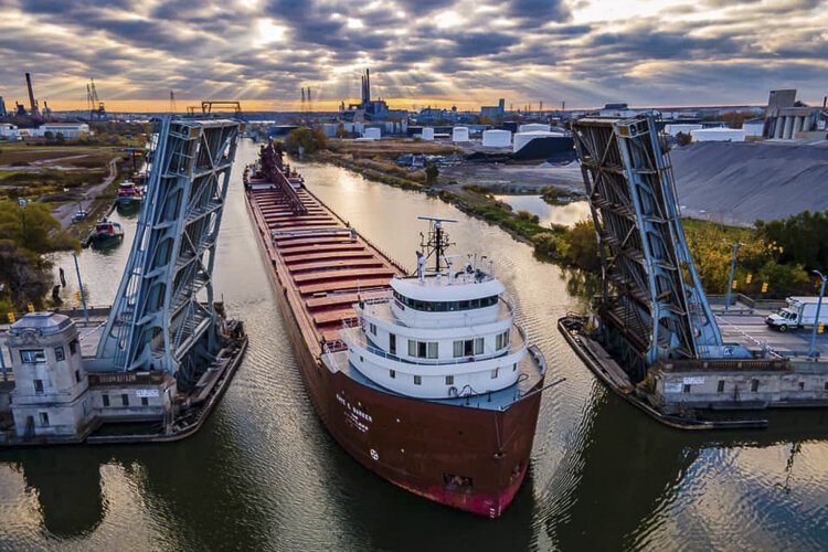Interlake’s MV Mark W. Barker, the first new cargo vessel built on the Great Lakes in 41 years.