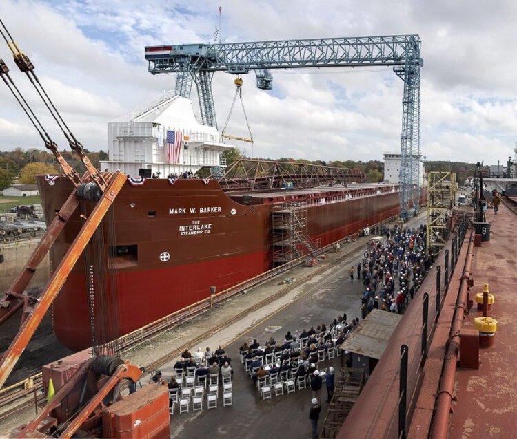 Interlake’s MV Mark W. Barker, the first new cargo vessel built on the Great Lakes in 41 years.