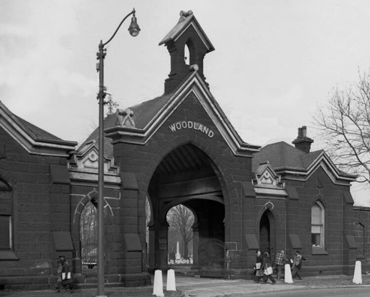 Woodland Cemetery Gate in 1952