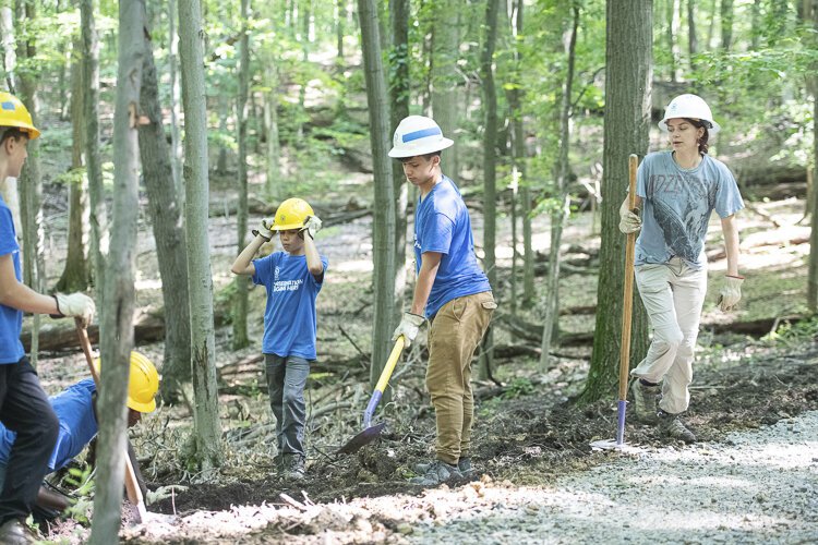 SCA Cleveland Metroparks Trail Corps program team members, high school students who build and preserve trails.