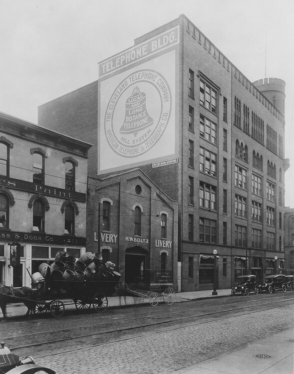 The old Ohio Bell Telephone Building, circa 1911, stood on the southeast corner of Champlain St. and Seneca St. (West 3rd St.) It was built in 1894 and demolished in 1928