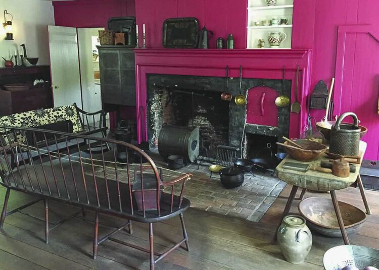 Fireplace inside Dunham Tavern