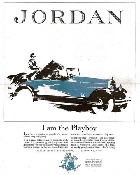 Jordan Motor Car Company ad for the Playboy