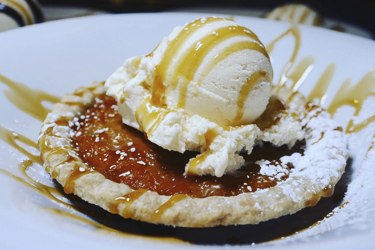Sweet potato pie with a scoop of ice cream at Zanzibar Soul Fusion