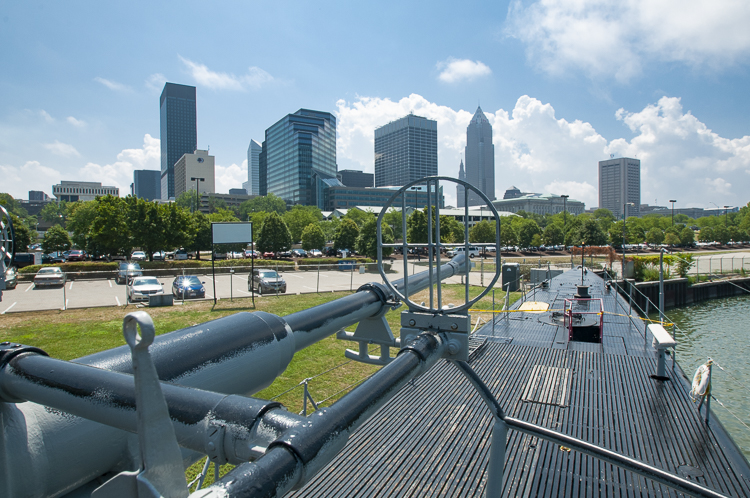 View of the city from the deck of the USS COD