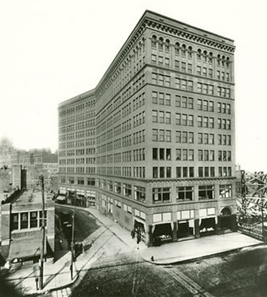 Early photo of the Garfield Bldg. before the New England Bldg. was built