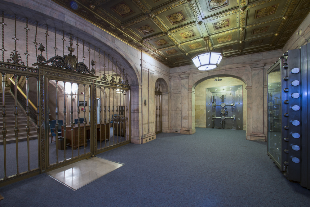 The vault area of the bank in the New England Bldg. section of the Garfield Bldg just after PNC bank left.