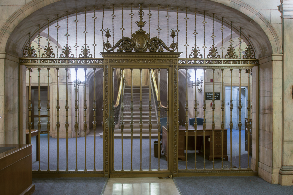 The vault area of the bank in the New England Bldg. section of the Garfield Bldg just after PNC bank left.