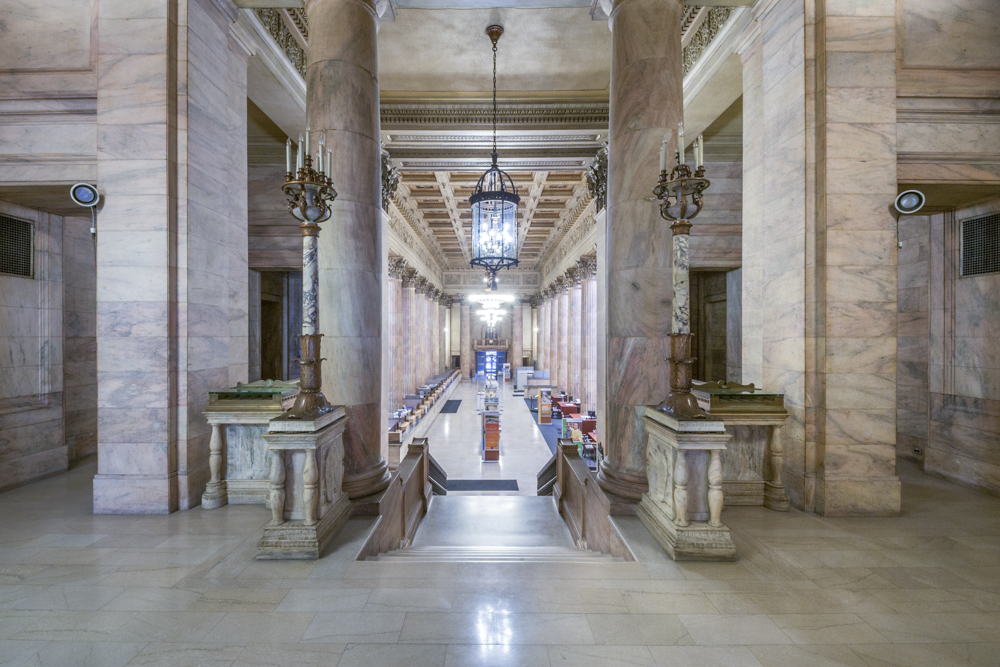 Interior of the bank in the New England Bldg. section of the Garfield Bldg just after PNC bank left.